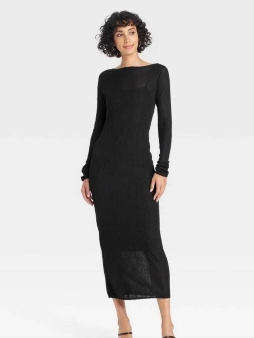 A New Day Black Maxi Sweater Dress Womens XL
